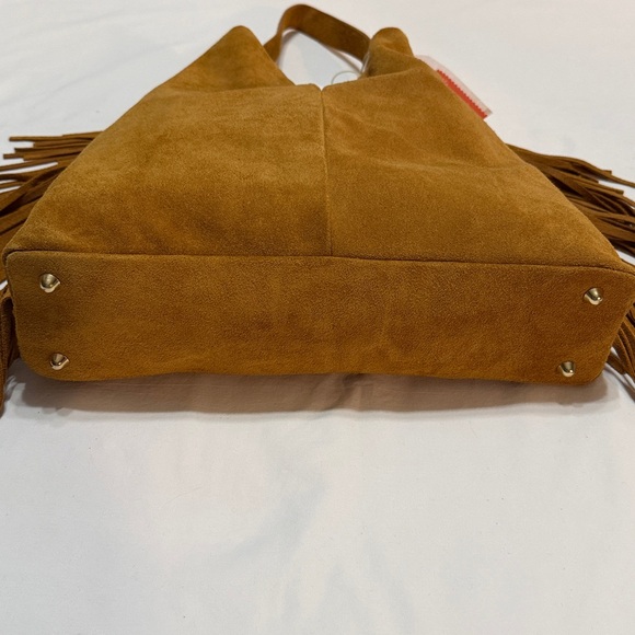 Divina Firenze Fringe Genuine Leather Suede Shoulder Bag NWT - Picture 3 of 13